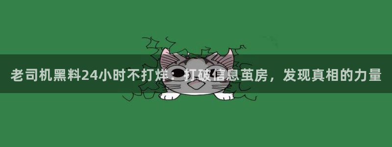吃瓜新闻：老司机黑料24小时不打烊：打破信息茧房，发现真相的力量